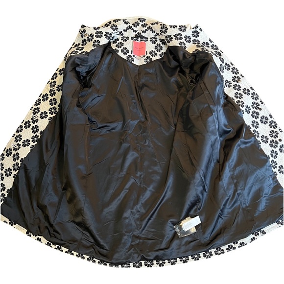 ✨HOST PICK✨ KATE SPADE BLACK AND CREAM TWEED COAT WITH POCKETS - SIZE 2 - Picture 3 of 7